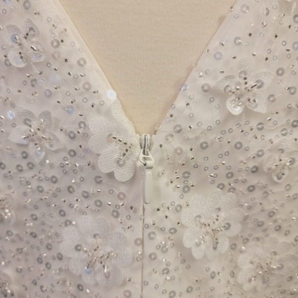 Dress The Population | Elisa Sleeveless Plunge Neckline Fit and Flare Bridal - Picture 9 of 15